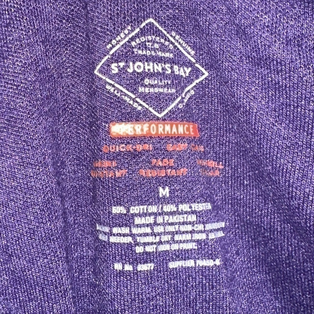 Men’s Pre Own As Is st John’s Bay Purple Polo Shirt Size m Medium - Picture 3 of 3